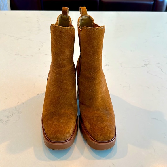 Lug Sole Ankle Boots/ Booties in Cognac - Picture 2 of 7